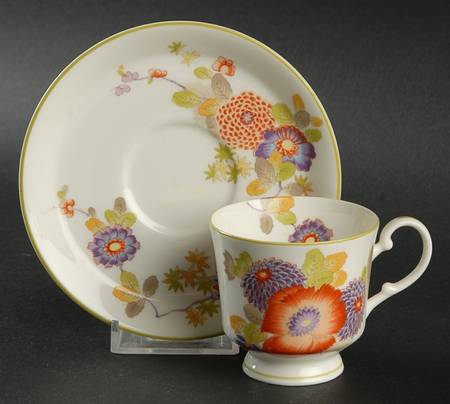 Peony (A6051, Bone China) Footed Demitasse Cup & Saucer Set