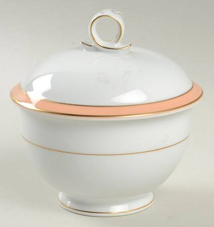 Pearl Peach Sugar Bowl & Lid