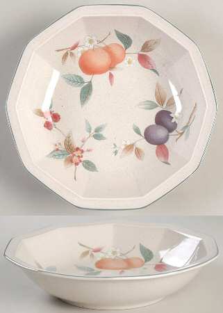 Peaches & Plums Rim Soup Bowl
