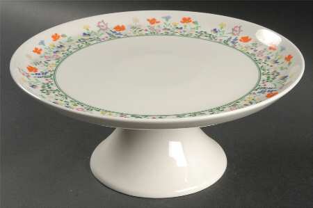Petit Point 10" Diameter Pedestal Cake Stand