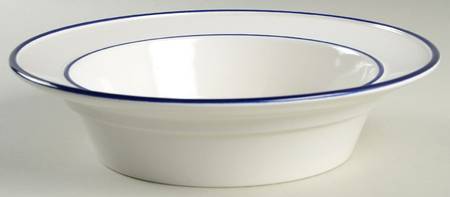 Perspective Navy Blue 11" Round Vegetable Bowl