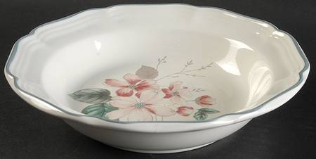 Pink Dogwood Rim Soup Bowl