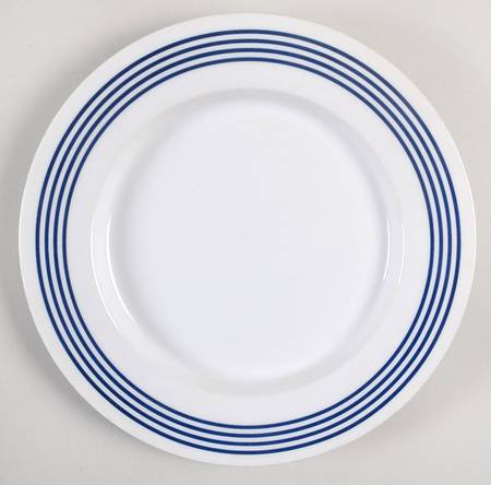 Pinstripe Blue Salad Plate