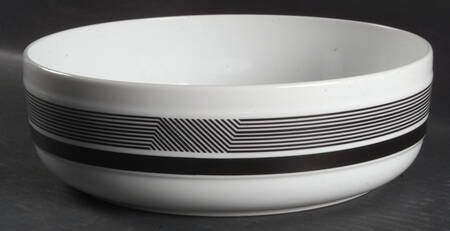 Pinstripe Black 9" Round Vegetable Bowl by Mikasa