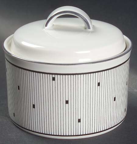 Pleats Black Sugar Bowl & Lid