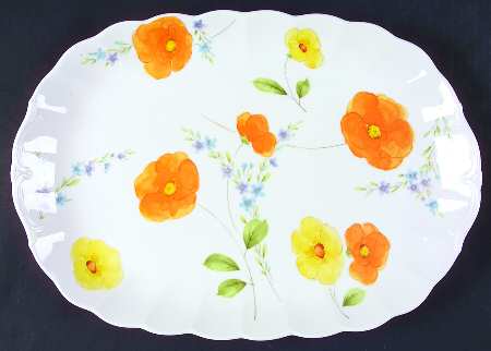 Poppy Love 15" Oval Serving Platter