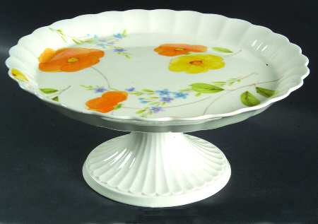 Poppy Love 10" Diameter Pedestal Cake Stand