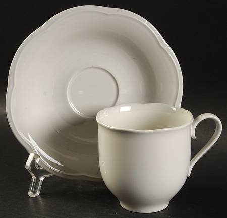 Porcelain White Flat Cup & Saucer Set
