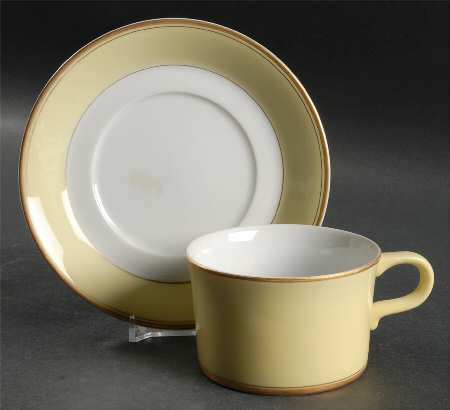 Prim Rose Yellow Flat Cup & Saucer Set