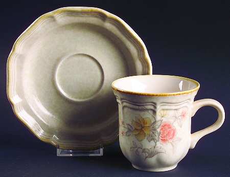 Prairie Rose Flat Cup & Saucer Set