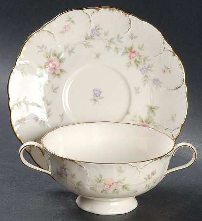 Remembrance Footed Cream Soup Bowl & Saucer Set