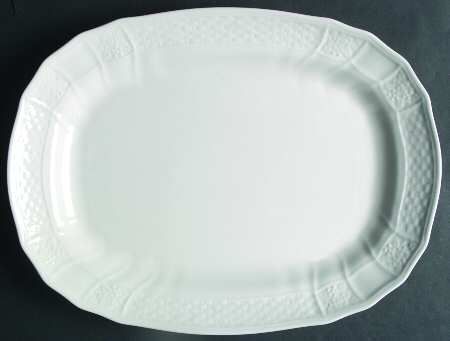 Renaissance White 15" Oval Serving Platter