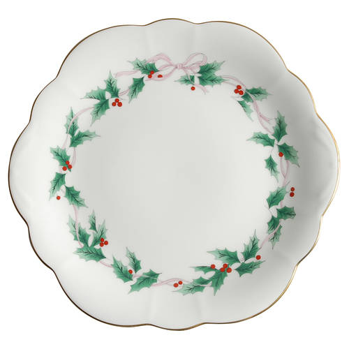 Ribbon Holly Wellington Cake Plate