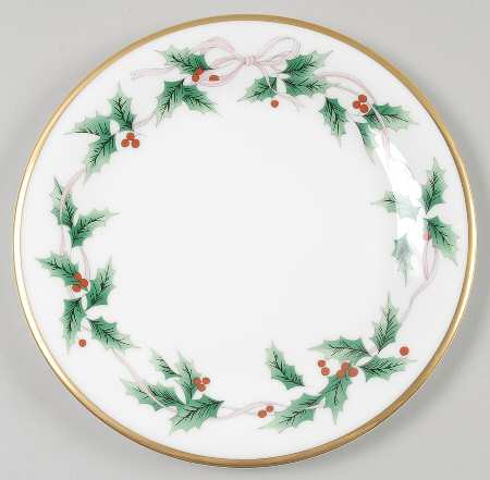 Ribbon Holly Salad Plate