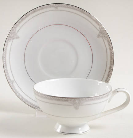 Rondelay Footed Cup & Saucer Set by Mikasa