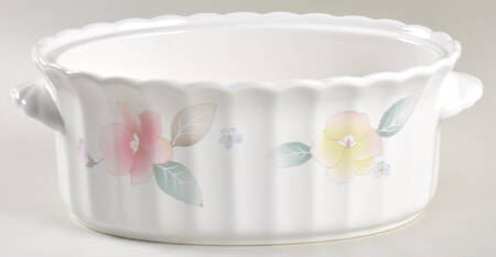 Silk Blossoms 1.5 Quart Oval Covered Casserole No Lid