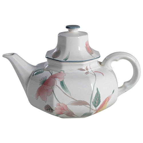 Silk Flowers Teapot & Lid