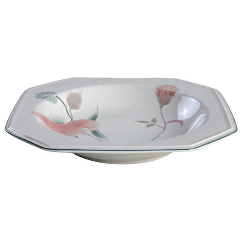 Silk Flowers Rim Soup Bowl
