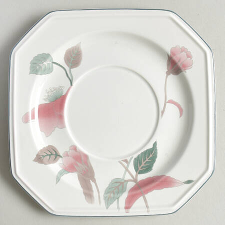 Silk Flowers Saucer for Cream Soup Bowl