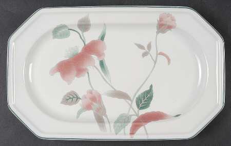 Silk Flowers Large Sandwich Tray