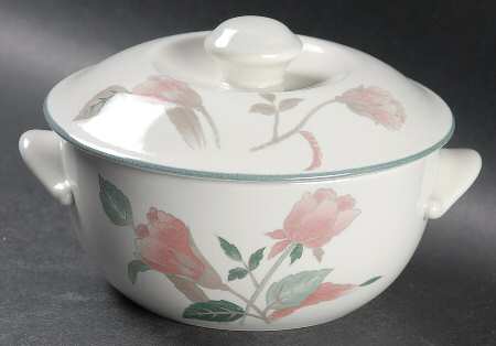 Silk Flowers Individual Casserole & Lid