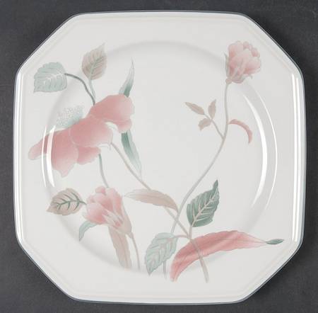 Silk Flowers Luncheon Plate