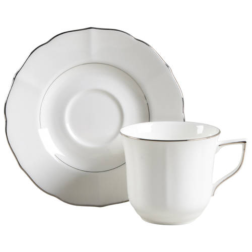 Silver Moon Flat Cup & Saucer Set