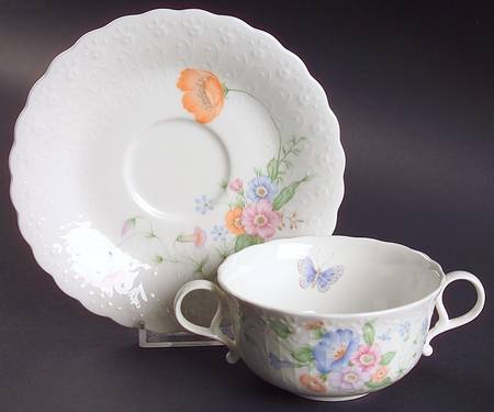 Something Blue Flat Cream Soup Bowl & Saucer Set