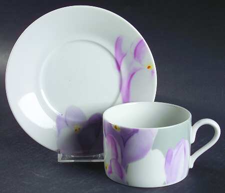 Spring Crocus Flat Cup & Saucer Set