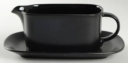 Studio Craft Black Gravy Boat & Underplate by Mikasa