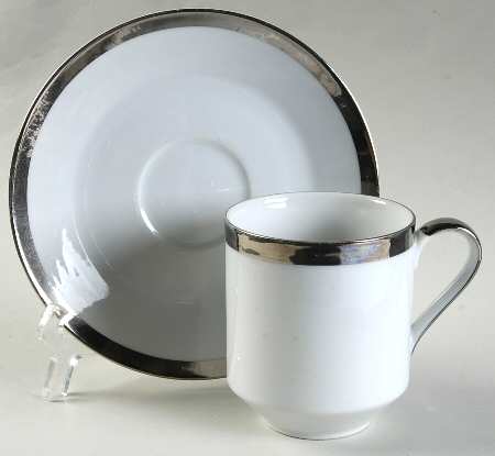 Sterling Flat Cup & Saucer Set by Mikasa