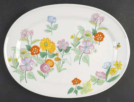 Sun Shower 14" Oval Serving Platter