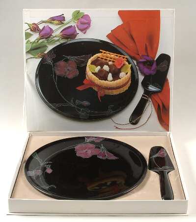Tango Cake Plate & Solid Ceramic Server Set (Boxed)