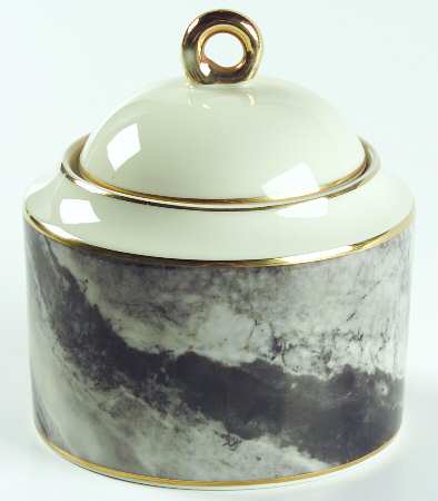 Travertine Gray Sugar Bowl & Lid