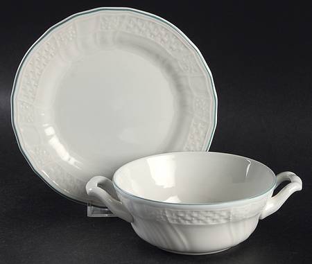 Versailles Cream Soup Bowl & Bread Plate/Saucer Set