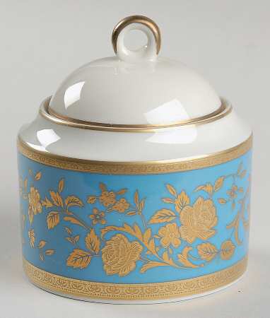Victorian Blue Sugar Bowl & Lid