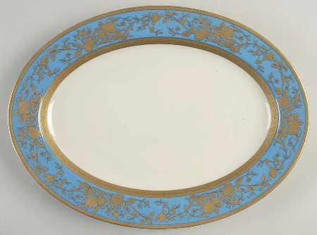 Victorian Blue 14" Oval Serving Platter