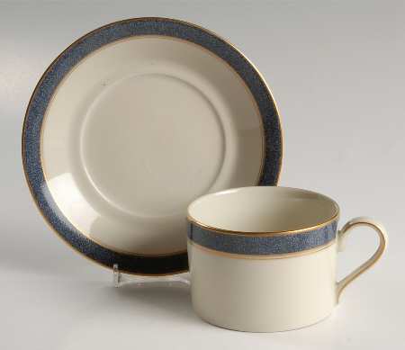 Viceroy Lapis Blue Flat Cup & Saucer Set by Mikasa