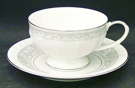 White Lace Footed Cup & Saucer Set