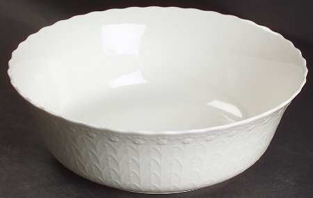 White Silk 9" Round Vegetable Bowl