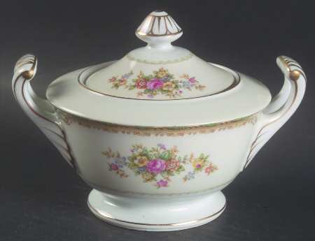 Green Traditional Sugar Bowl & Lid