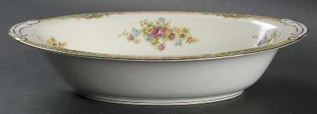 Green Traditional 10" Oval Vegetable Bowl