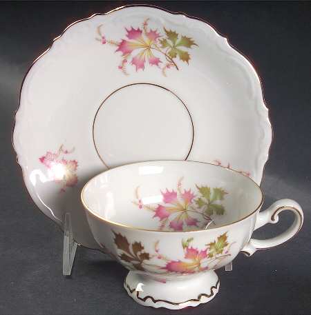 Autumn Leaves Footed Cup & Saucer Set