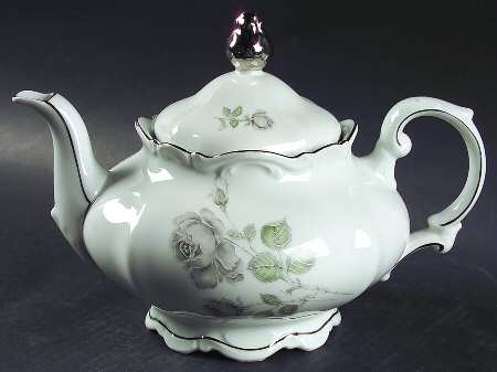 Mystic Rose (Platinum Trim) Teapot & Lid