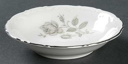 Mystic Rose (Platinum Trim) Fruit/Dessert (Sauce) Bowl