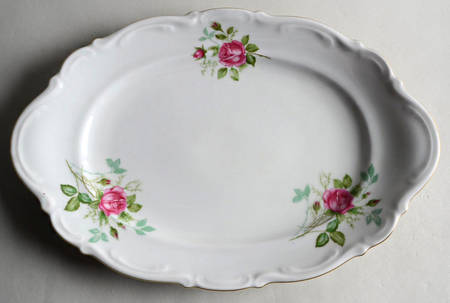 Old Dresden Rose 12" Oval Serving Platter