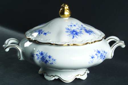 Rhapsody In Blue Round Covered Vegetable