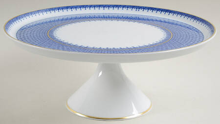 Blue Lace 11" Diameter Pedestal Cake Stand