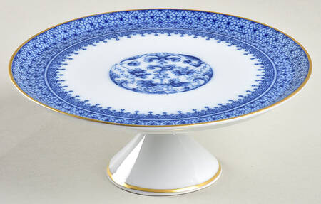Blue Lace 6" Diameter Pedestal Cake Stand