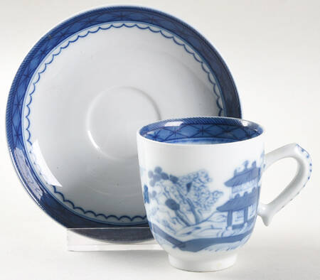 Canton Footed Demitasse Cup & Saucer Set